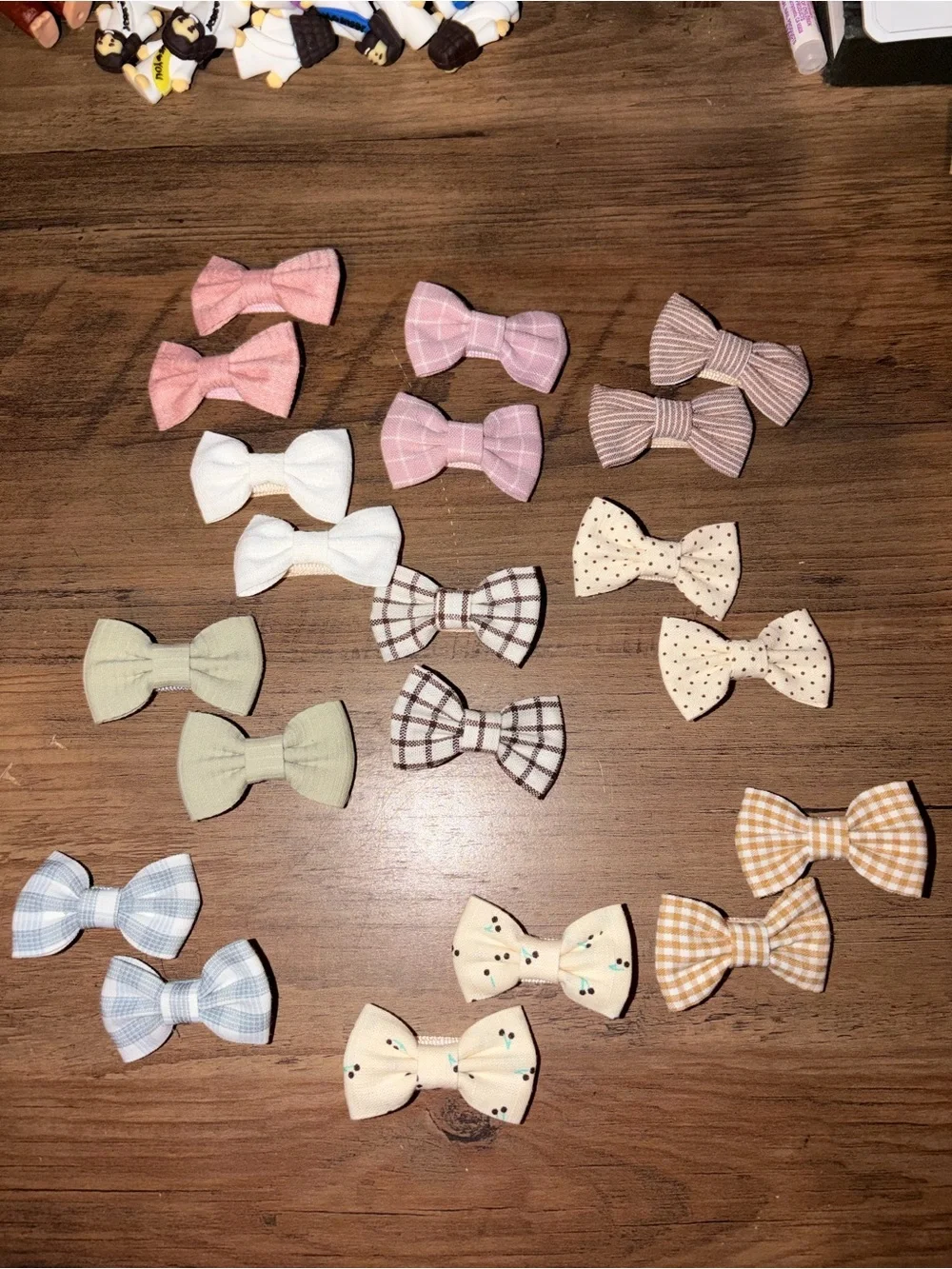 Kids Fabric Bow Hair Clips - Pastel Assorted Colors